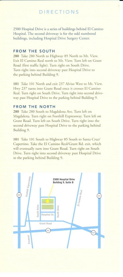 Hospital Drive Surgery Center Driving Directions